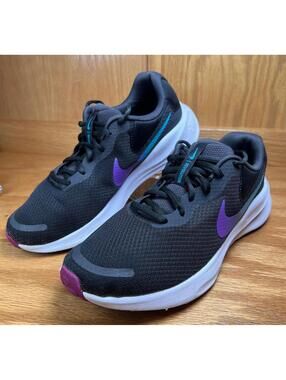 Nike Revolution 6 Running Shoes Black Purple Size 10